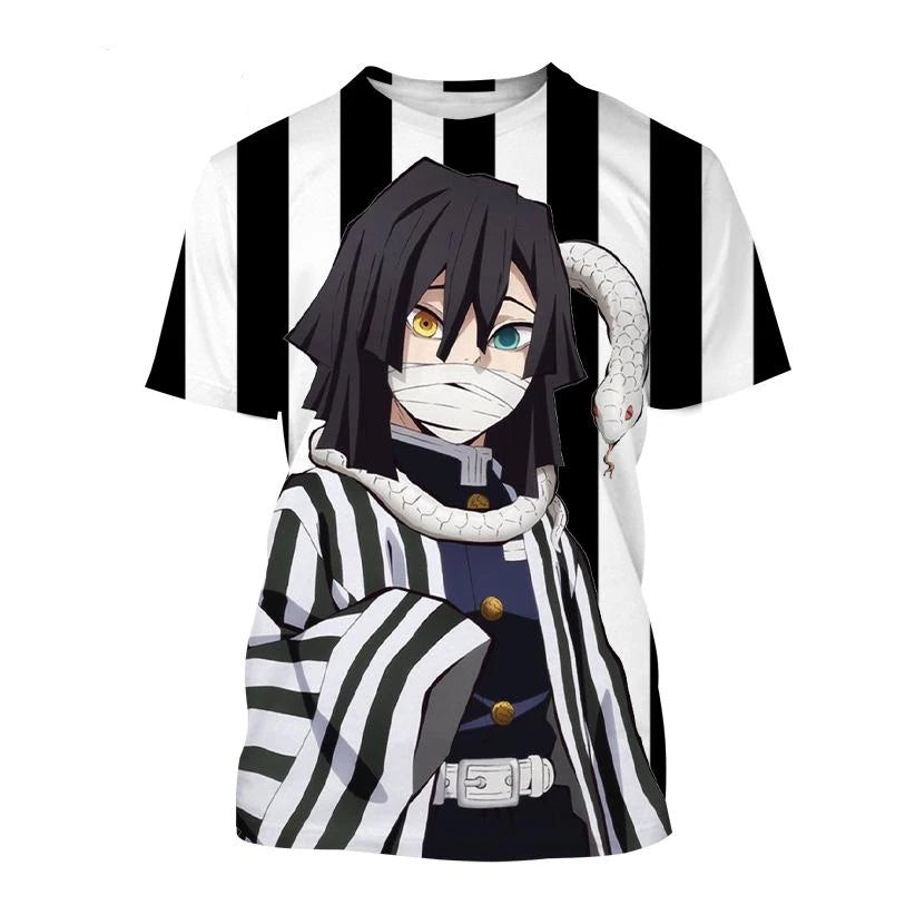 Demon Slayer: Kimetsu No Yaiba Kamado Nezuko & Kochou Shinobu 3D Printed Short Sleeve T-Shirt - Summer Anime Fashion