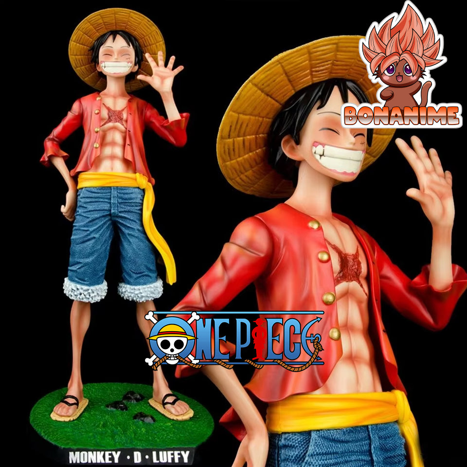 🏴‍☠️ One Piece 17" Monkey D. Luffy Straw Hat GK Large 1/4 Scale Smiley Anime Figure - Decorative Statue and Gift Toy