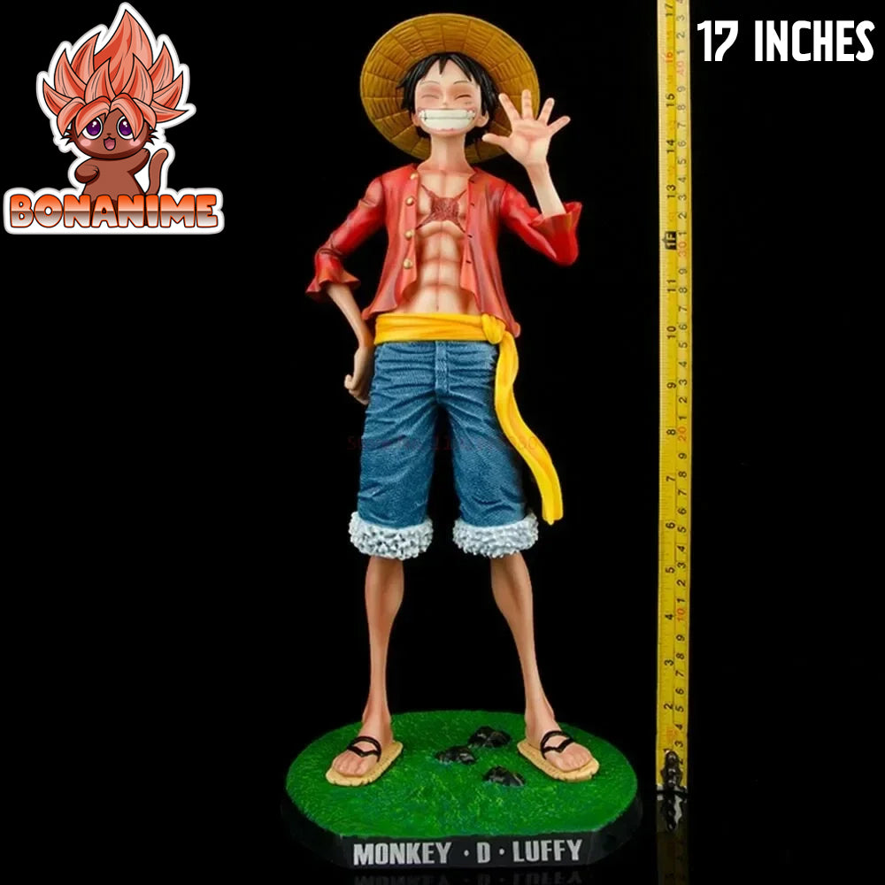 🏴‍☠️ One Piece 17" Monkey D. Luffy Straw Hat GK Large 1/4 Scale Smiley Anime Figure - Decorative Statue and Gift Toy