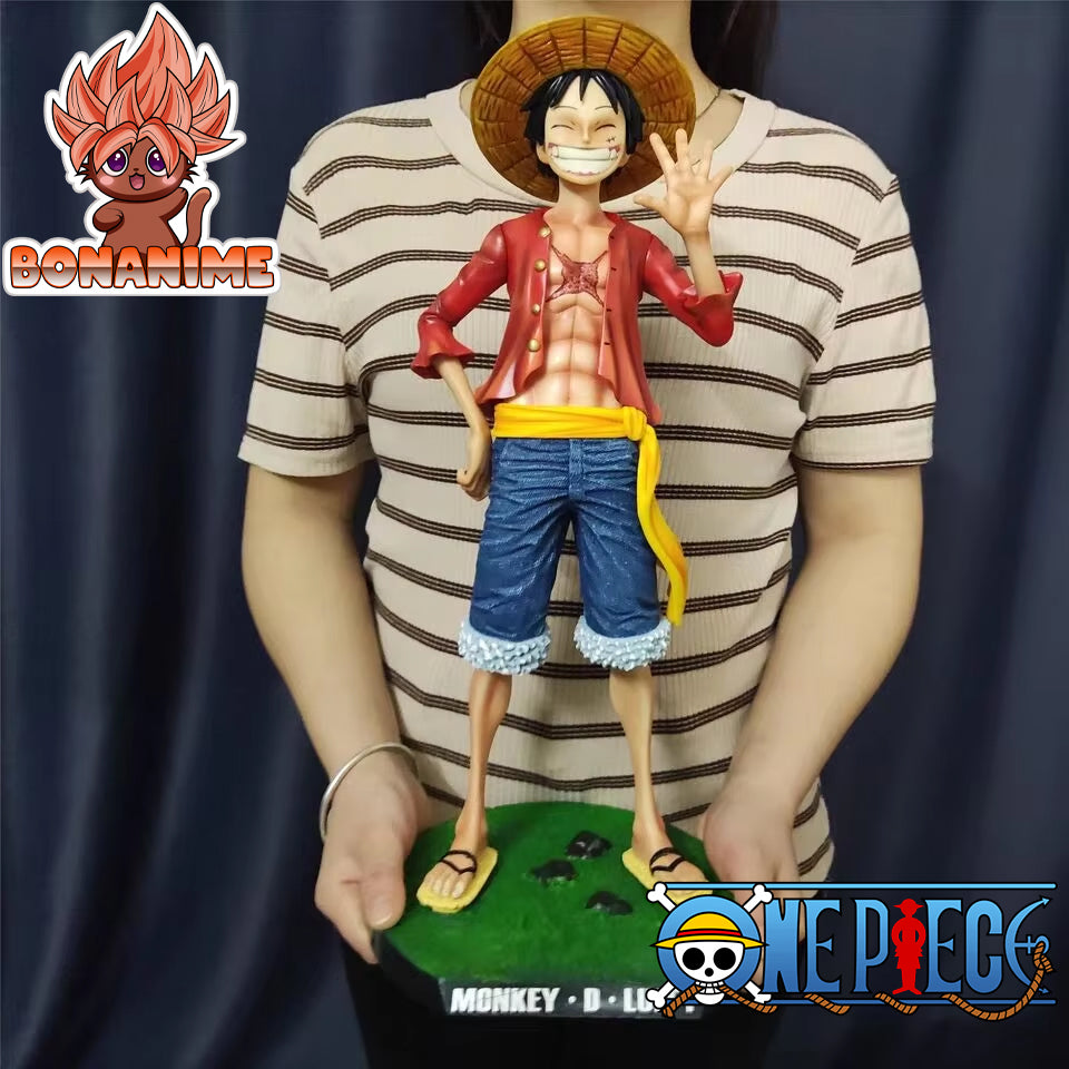 🏴‍☠️ One Piece 17" Monkey D. Luffy Straw Hat GK Large 1/4 Scale Smiley Anime Figure - Decorative Statue and Gift Toy