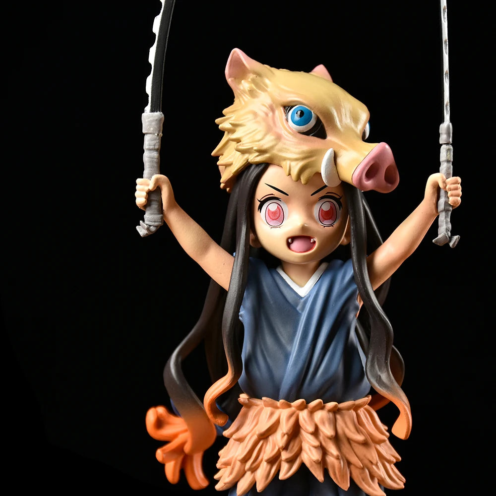 Demon Slayer: Kimetsu No Yaiba 19CM Kamado Nezuko Pig's Head PVC Figurine - Manga Collectible for Children and Fans