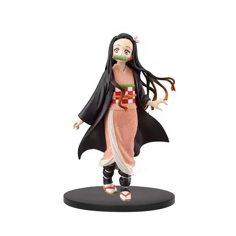 "Anime Demon Slayer Action Figures Collection: Kamado Tanjirou, Nezuko, Zenitsu, and Inosuke Models"