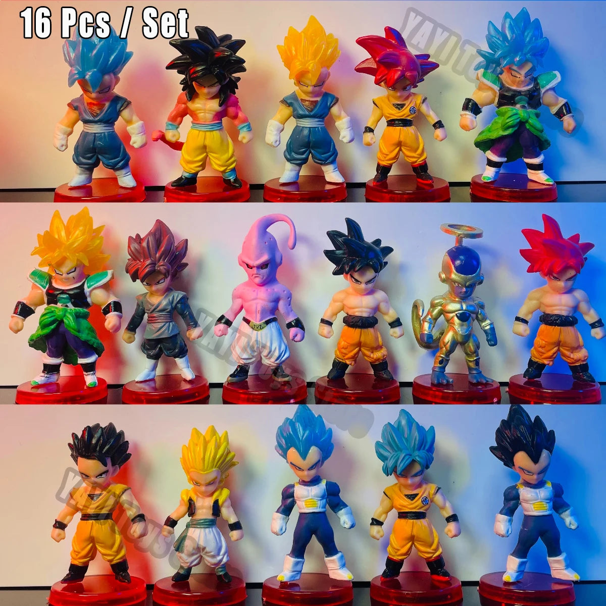 Dragon Ball Z Super Saiyan Son Goku & Friends Collectible Action Figure Set - Includes Son Gohan, Vegeta, Broly, Piccolo, and Majin Buu