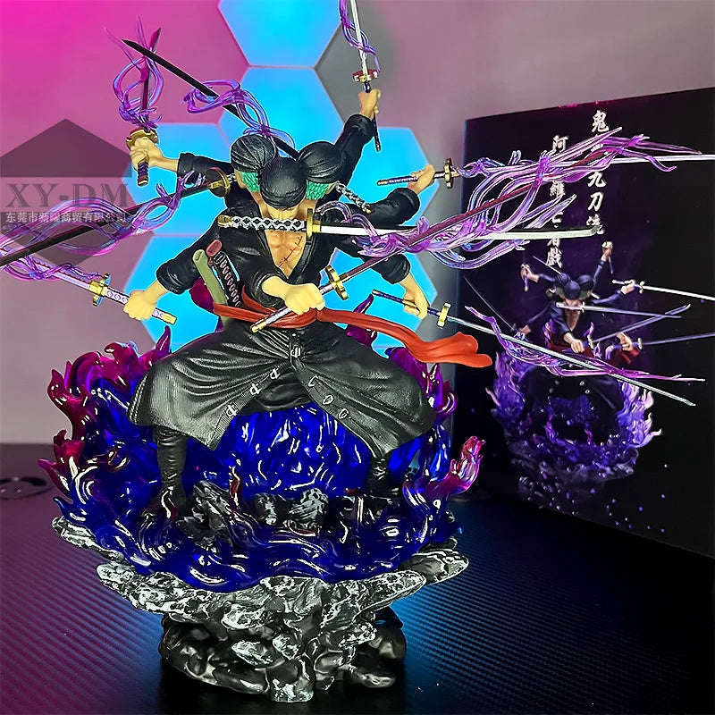 "40cm One Piece Zoro Wano Onigashima Action Figure - 9 Swords Style PVC Collectible Statue"