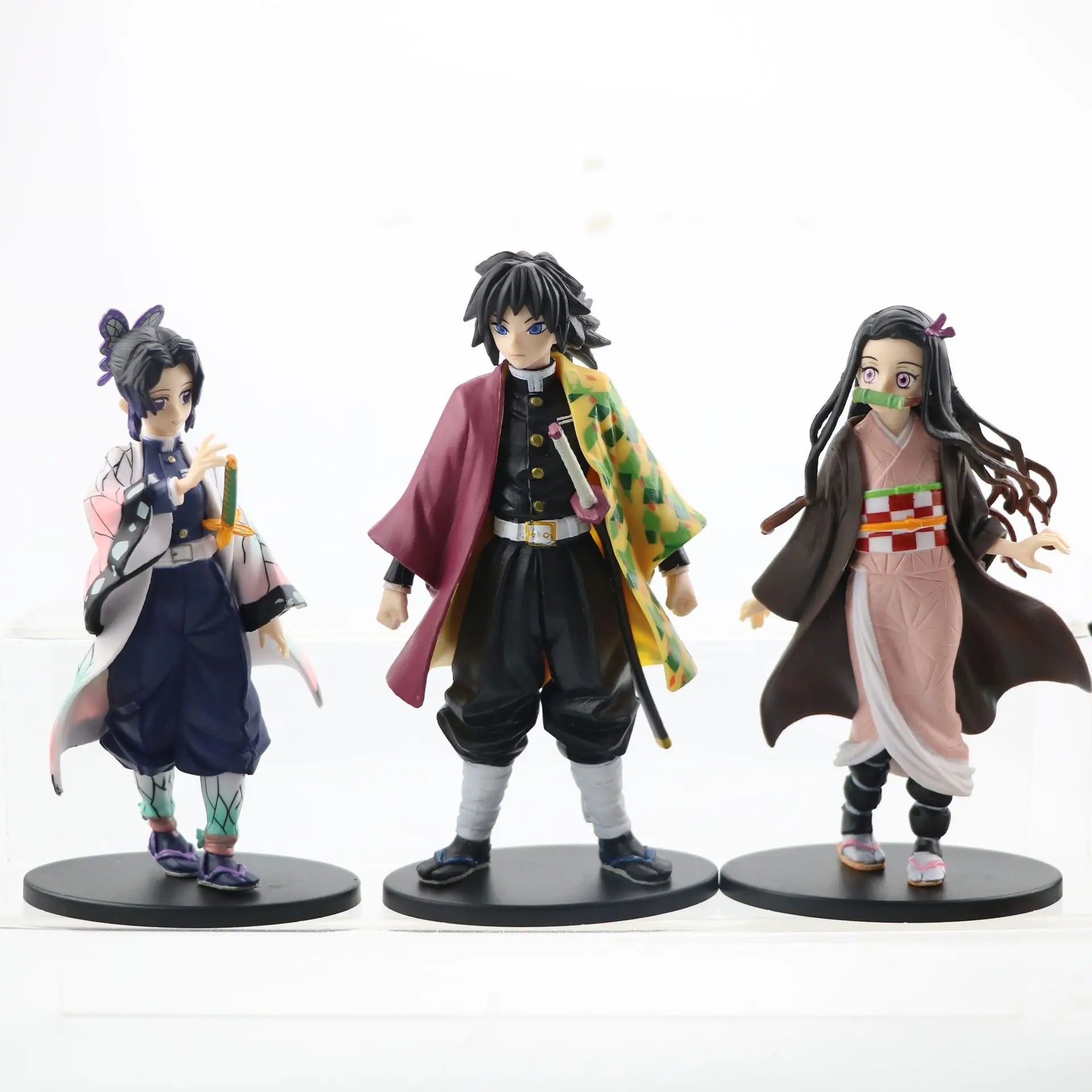 "Anime Demon Slayer Action Figures Collection: Kamado Tanjirou, Nezuko, Zenitsu, and Inosuke Models"