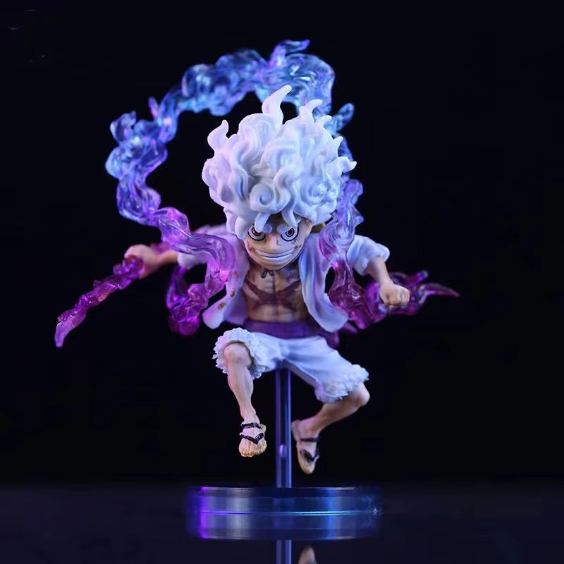 10cm Mini One Piece Luffy Gear 5 Action Figure - Sun God Nika Statue PVC Model Doll - Collectible Anime Figurine for Kids and Collectors