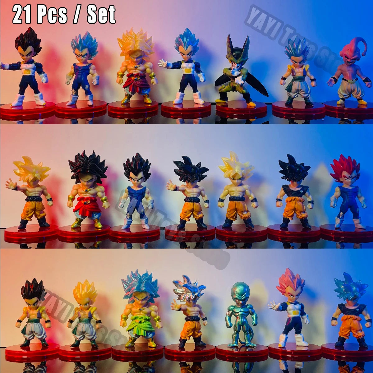 Dragon Ball Z Super Saiyan Son Goku & Friends Collectible Action Figure Set - Includes Son Gohan, Vegeta, Broly, Piccolo, and Majin Buu