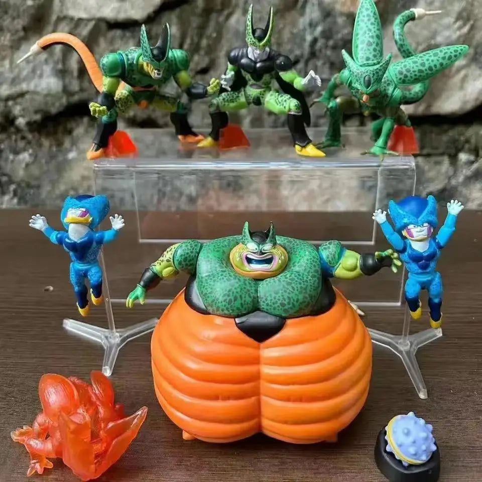 8-Piece Set of Dragon Ball Z Cell Ultimate Shape Super Saiyan Action Figures - PVC Collectible Models for Children’s Gifts