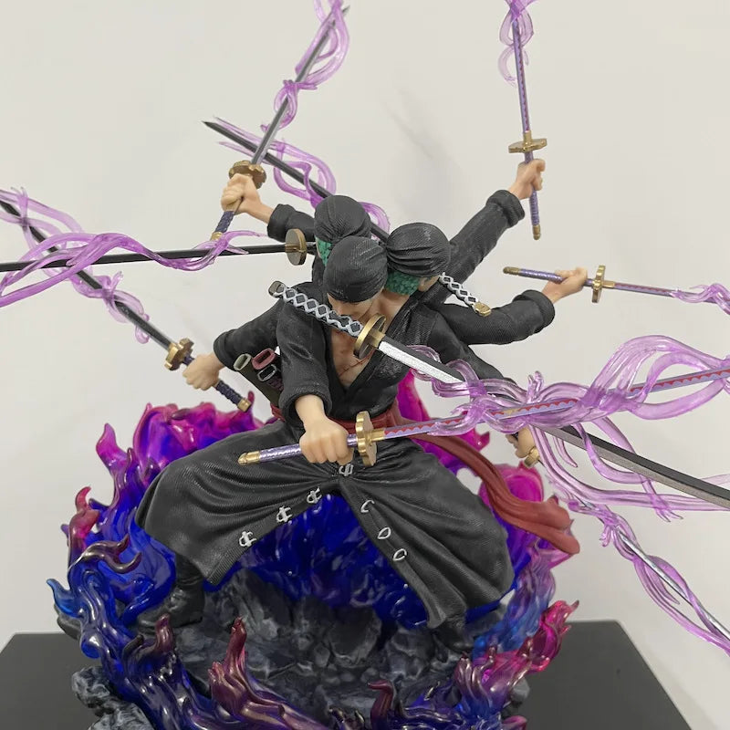 "40cm One Piece Zoro Wano Onigashima Action Figure - 9 Swords Style PVC Collectible Statue"