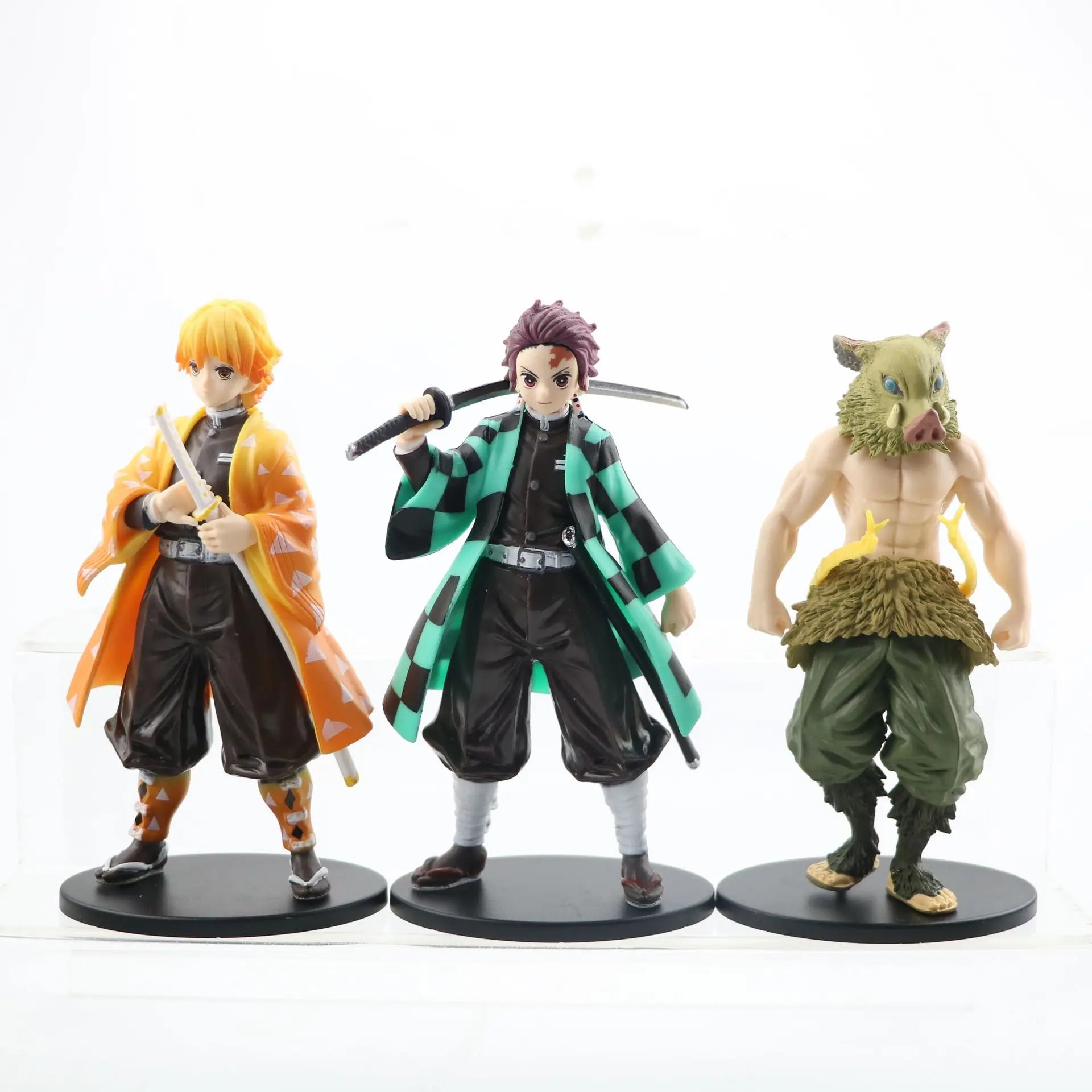 "Anime Demon Slayer Action Figures Collection: Kamado Tanjirou, Nezuko, Zenitsu, and Inosuke Models"