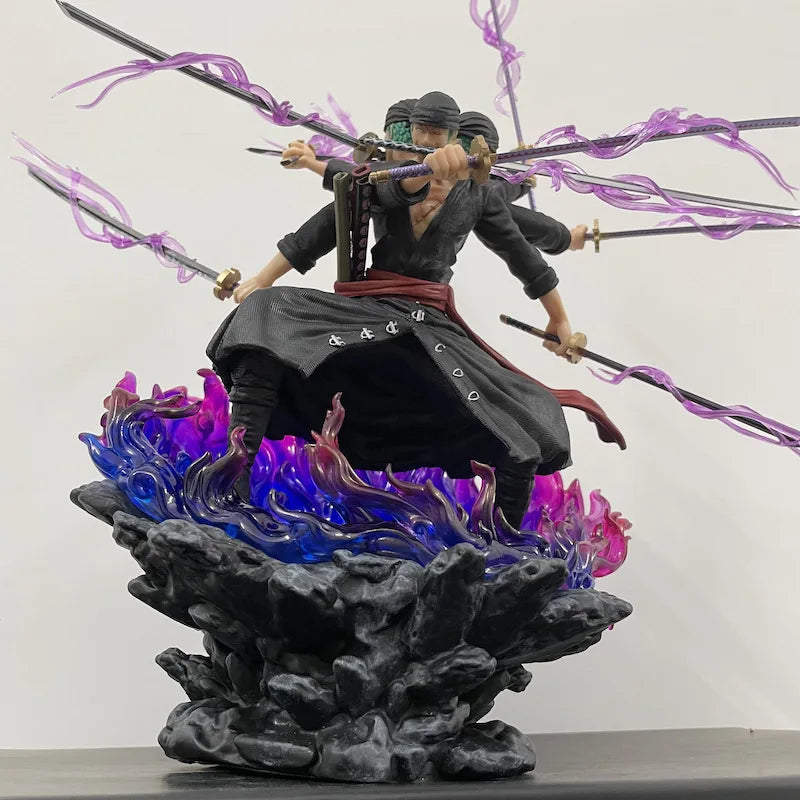 "40cm One Piece Zoro Wano Onigashima Action Figure - 9 Swords Style PVC Collectible Statue"