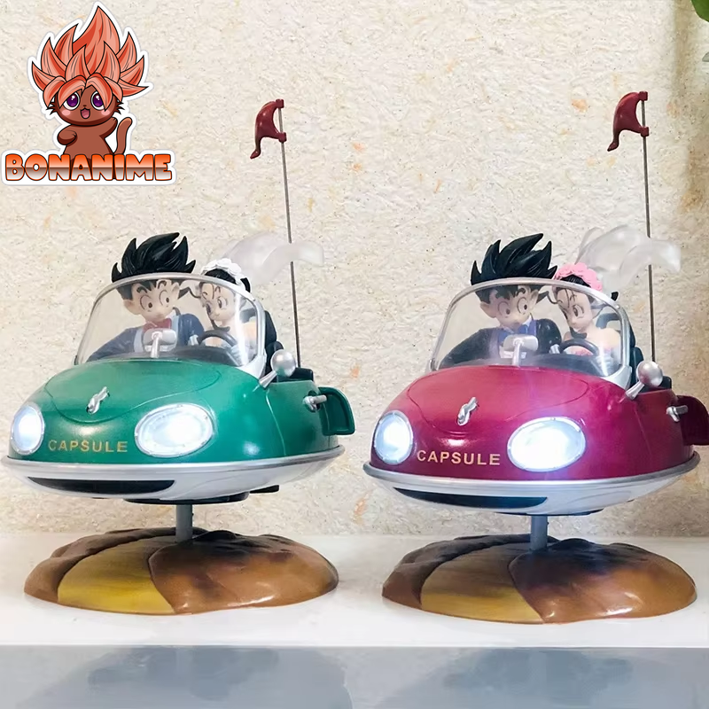 Dragon Ball Z Goku & Chi-Chi Wedding Capsule Corp Car Model Figure with Illuminating Front - Ideal Gift for Kids