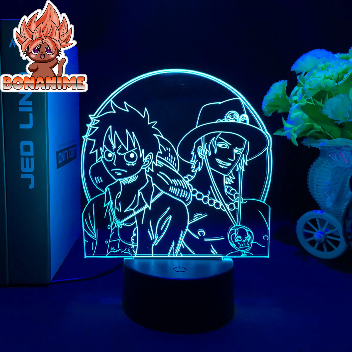 "One Piece Monkey D. Luffy Acrylic LED Nightlight Action Figure - Ideal Birthday Gift for Kids"