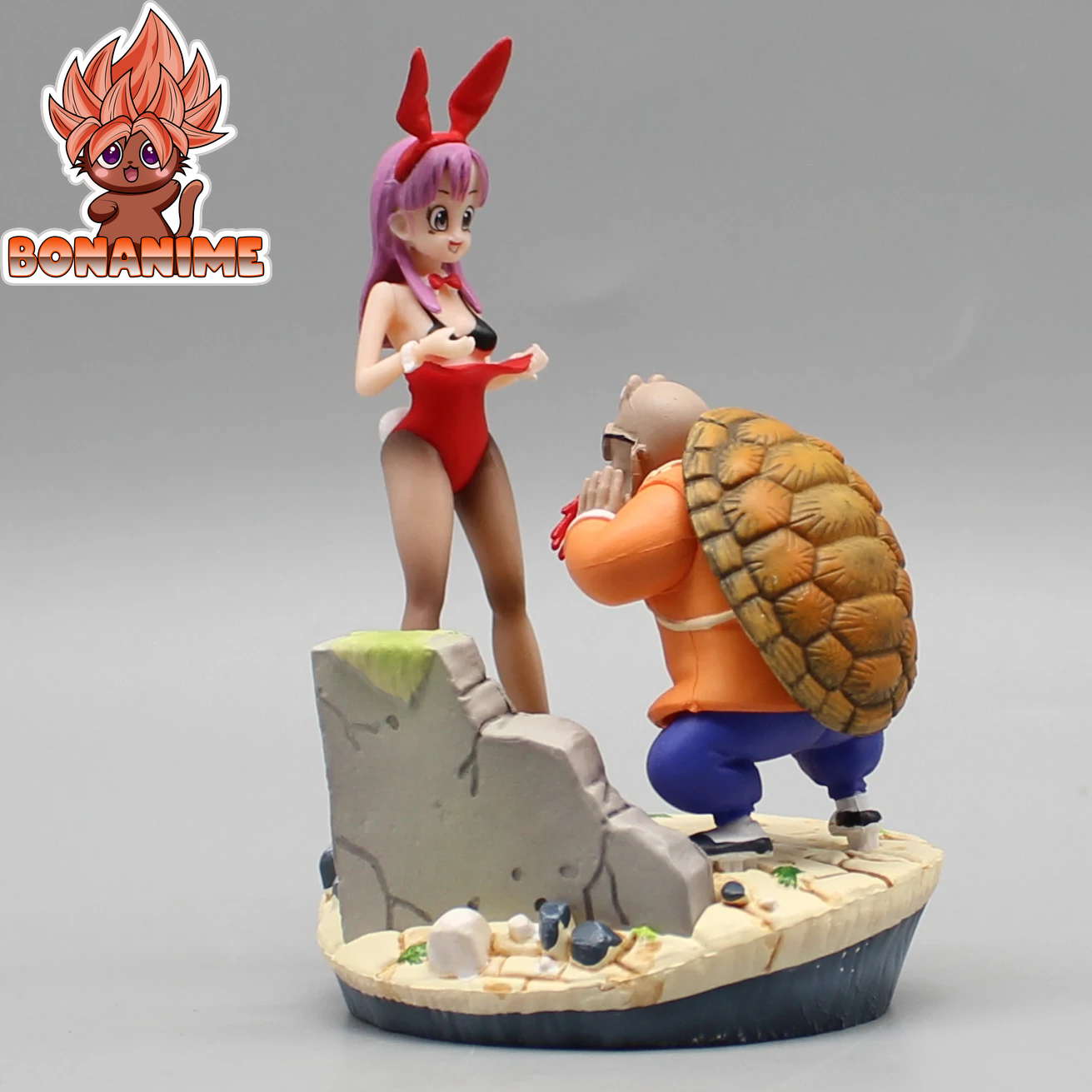 Dragon Ball Z Master Roshi & Bulma Action Figure Set - 4" Anime Collectible Figurines and Model Ornaments