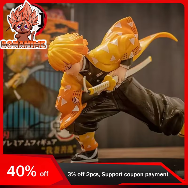 14cm Agatsuma Zenitsu Action Figure - Demon Slayer PVC Collectible Doll for Children and Boys