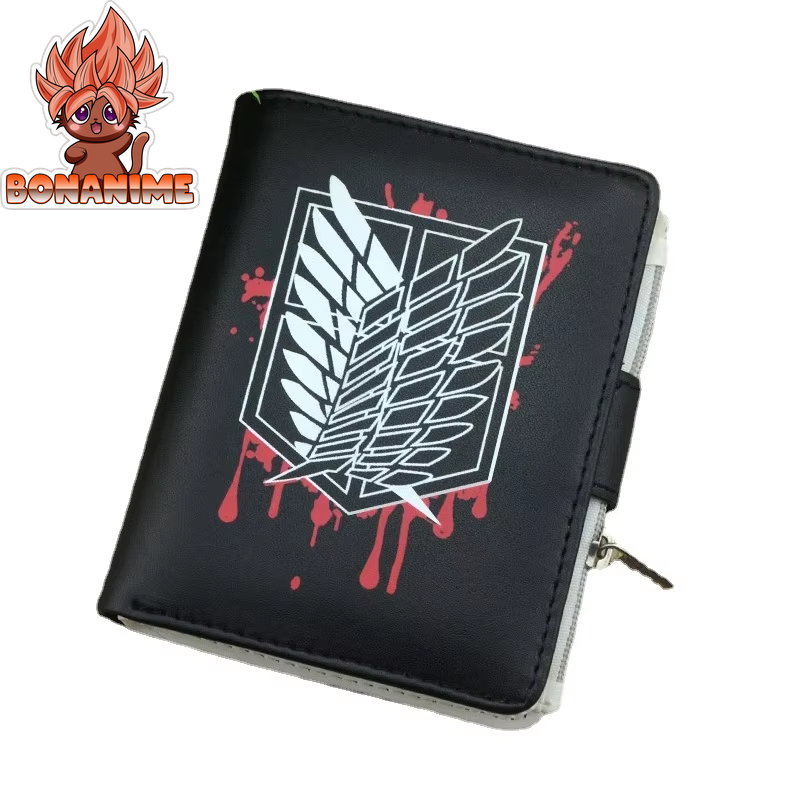 Anime Attack on Titan Bifold Wallet in PU Leather with Coin Pocket – Perfect Gift for Fans