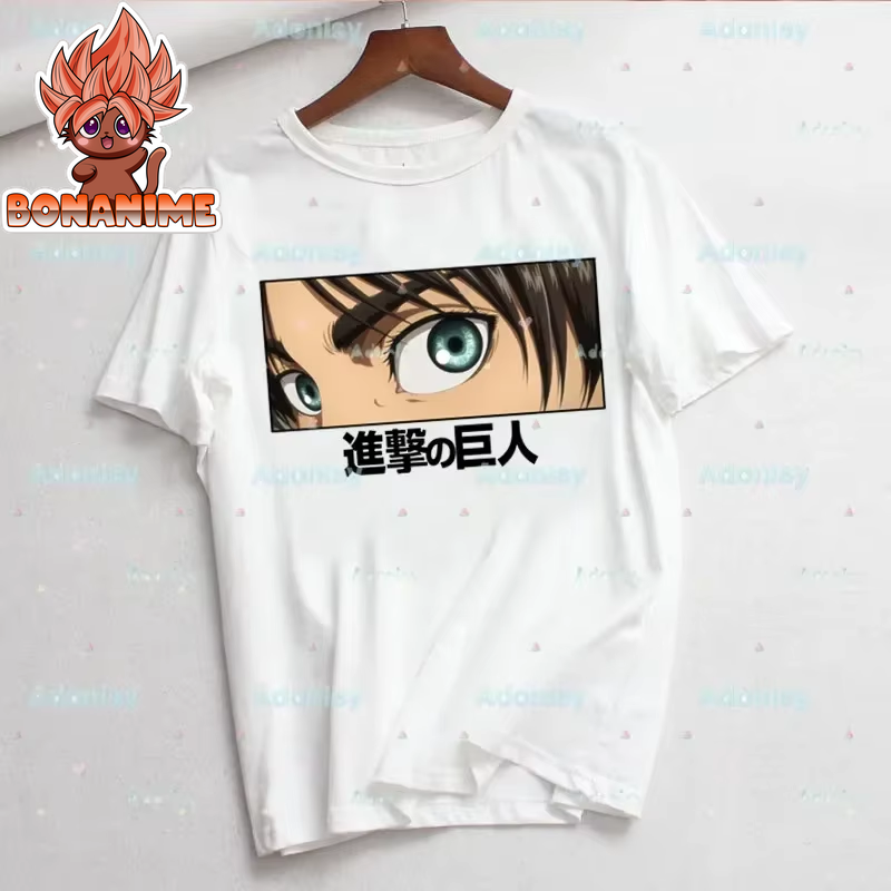 Levi Ackerman Women's Eye Print Harajuku Summer Anime T-Shirt - Casual Round Neck Short Sleeve Tee, Drop Shipping Available