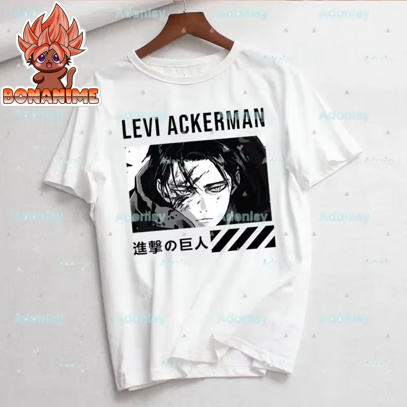 Levi Ackerman Women's Eye Print Harajuku Summer Anime T-Shirt - Casual Round Neck Short Sleeve Tee, Drop Shipping Available