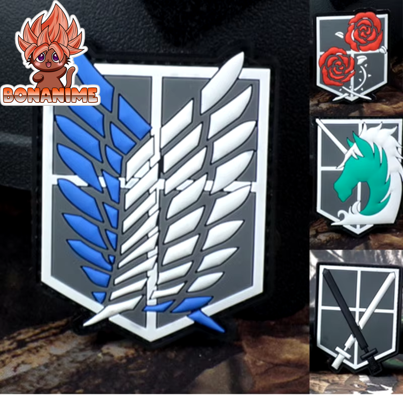 Embroidered Attack on Titan Wings of Liberty Armband Patch - PVC Rubber Tactical Backpack Badge - Anime Collectible Sticker