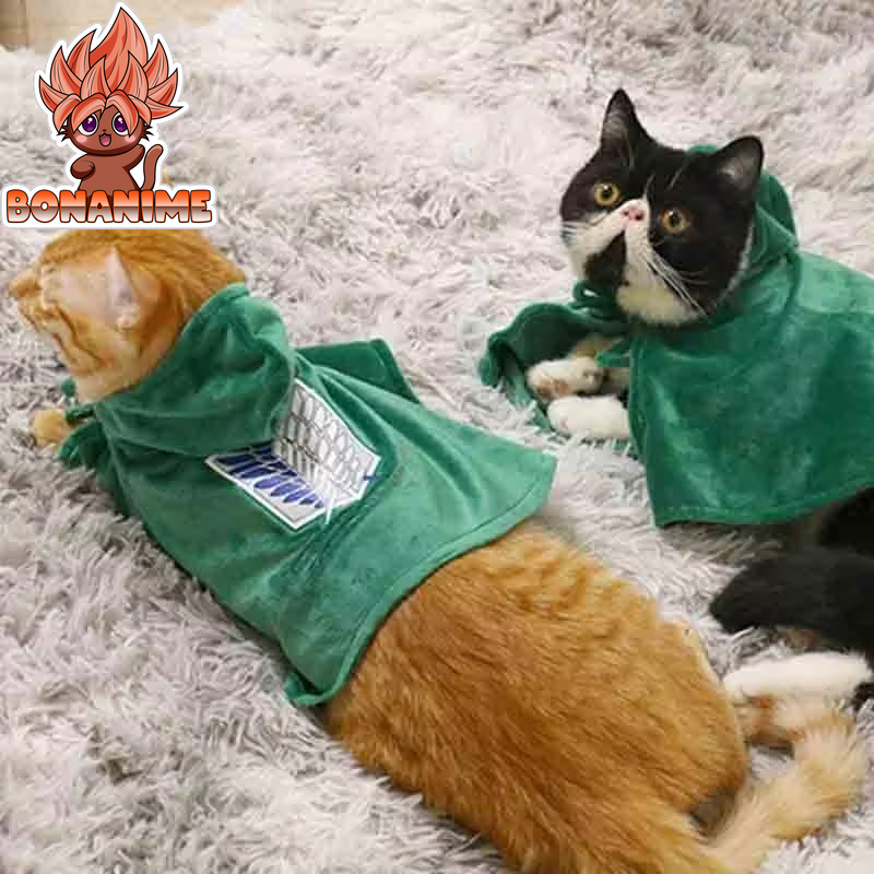 "Attack on Titan Survey Corps Cape for Pets - Cosplay Cloak for Cat Photography and Halloween Gift"