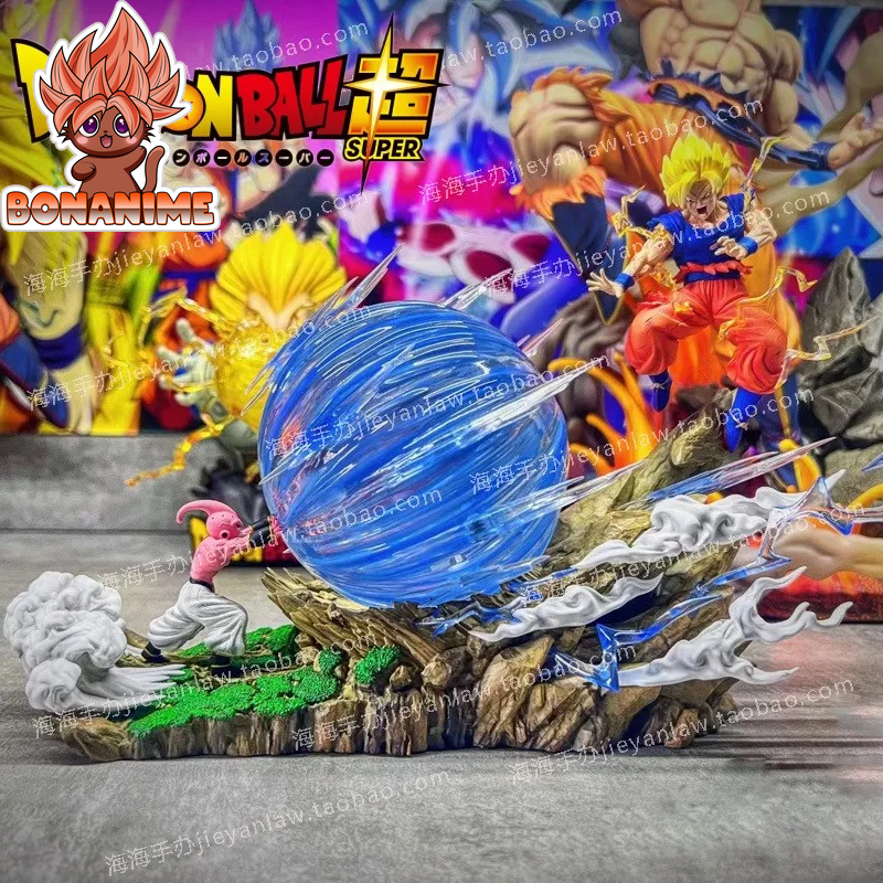 22cm Dragon Ball Z Majin Buu vs Son Goku Figurine - PVC Collectible Model for Children and Gifts