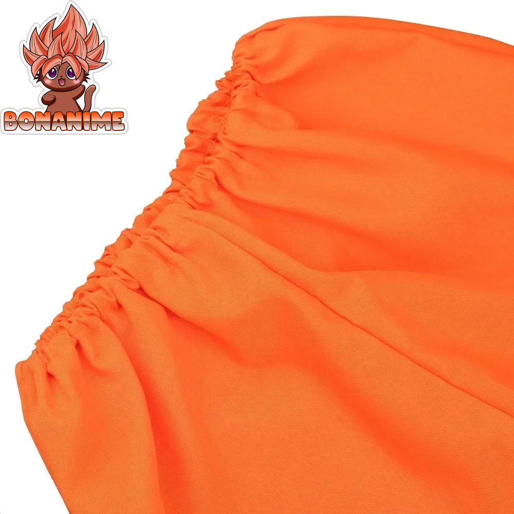 Goku-Inspired Anime Cosplay Costume for Adults and Kids - Halloween Carnival Outfit with Tail, Wrist Cuffs, and Wig in Black and Gold