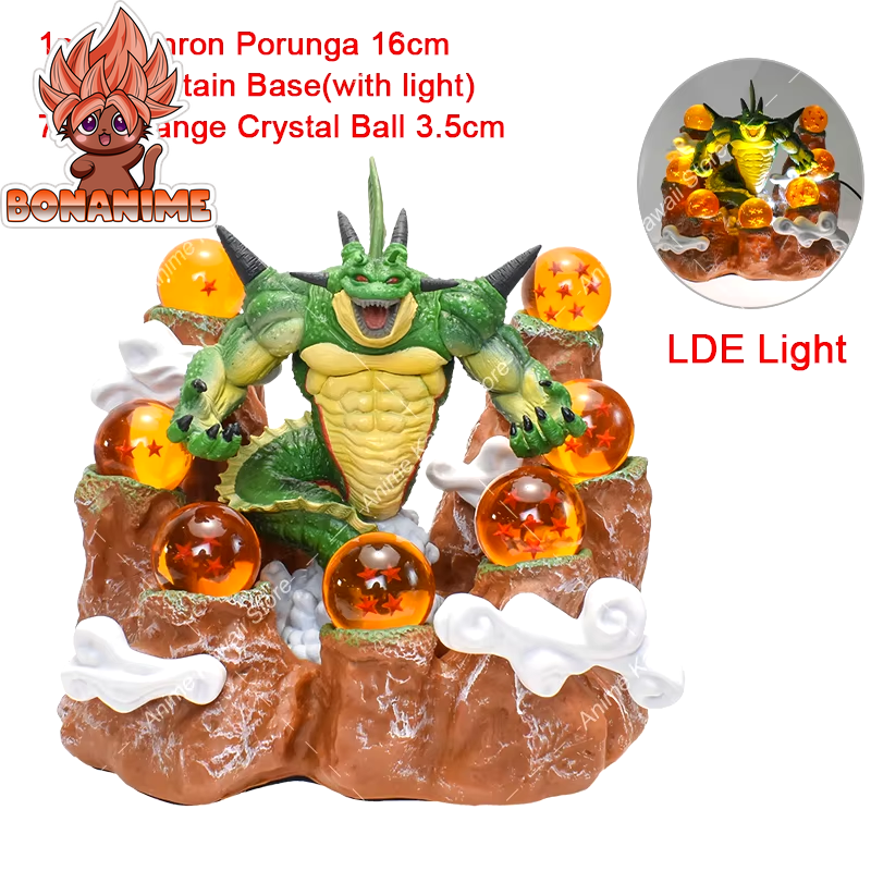 Dragon Ball Z Shenlong LED Action Figures Night Lights with Porunga Crystal Balls and Mountain Base Decoration for Kids