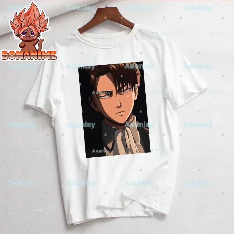 Levi Ackerman Women's Eye Print Harajuku Summer Anime T-Shirt - Casual Round Neck Short Sleeve Tee, Drop Shipping Available