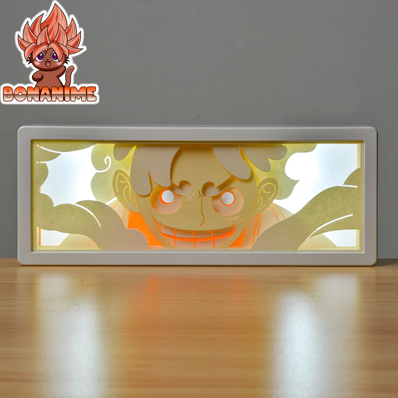 "One Piece 3D Night Light Shadow Box - Laser Cut Paper Lamp for Stylish Room Decor and Parties"