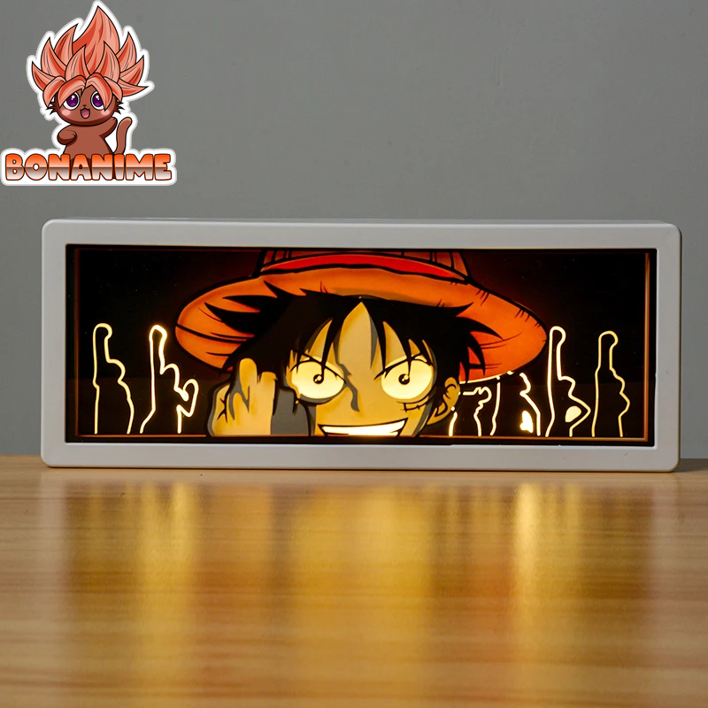 "One Piece 3D Night Light Shadow Box - Laser Cut Paper Lamp for Stylish Room Decor and Parties"