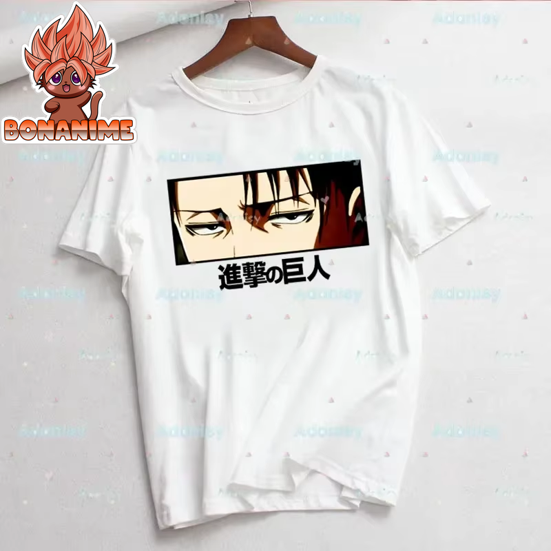 Levi Ackerman Women's Eye Print Harajuku Summer Anime T-Shirt - Casual Round Neck Short Sleeve Tee, Drop Shipping Available