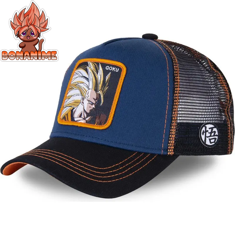 Dragon Ball Z Son Goku Embroidered Adjustable Trucker Cap - Summer Kame House Style Sun Visor