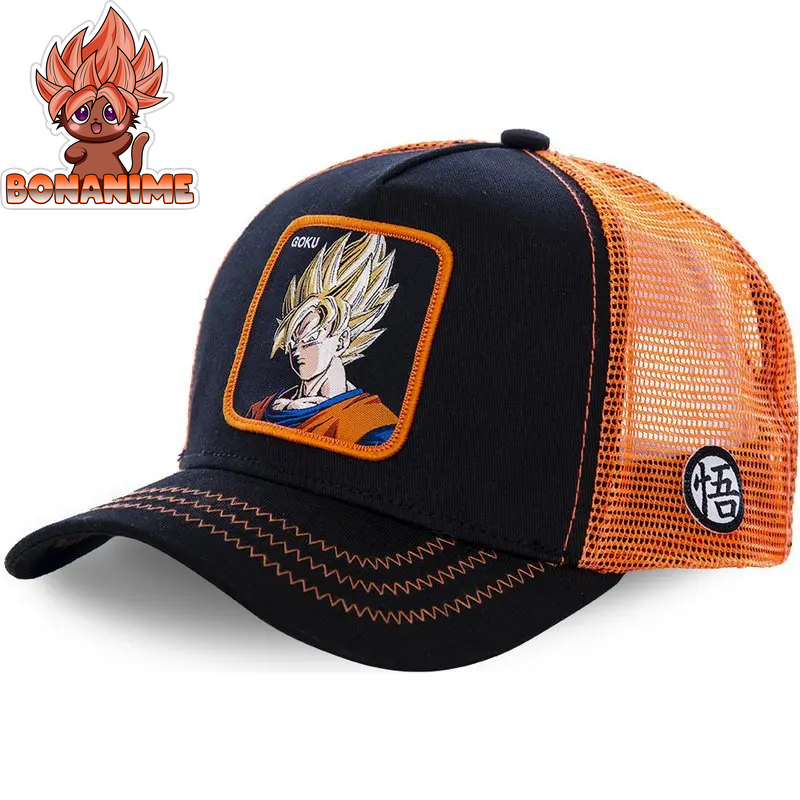 Dragon Ball Z Son Goku Embroidered Adjustable Trucker Cap - Summer Kame House Style Sun Visor