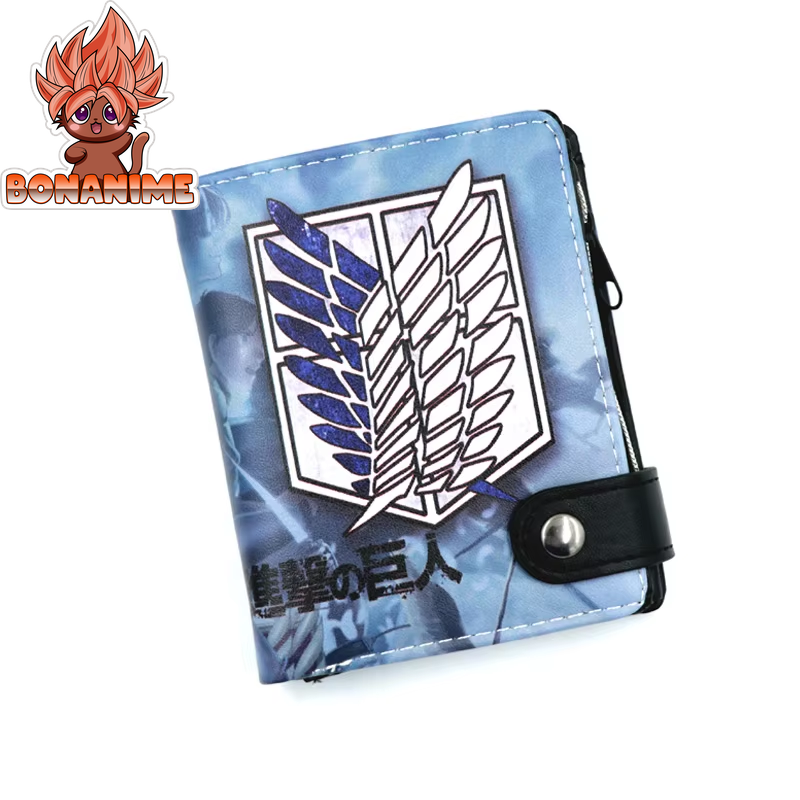 Anime Attack on Titan Bifold Wallet in PU Leather with Coin Pocket – Perfect Gift for Fans