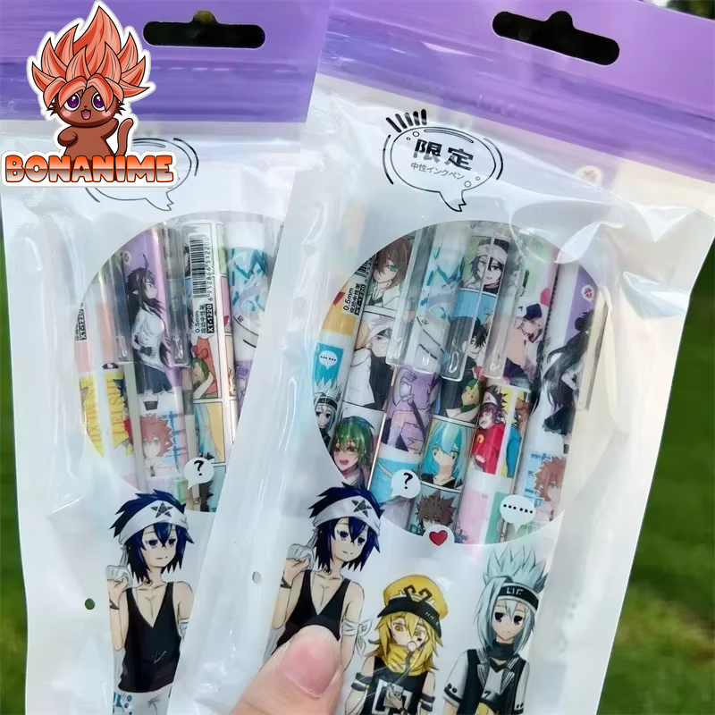 Set of 6 Anime ONE PIECE 0.5mm Gel Pens featuring Luffy, Zoro, Sanji, Nami, Usopp, and Robin - Ideal for School, Office Supplies, and Gifts for Kids