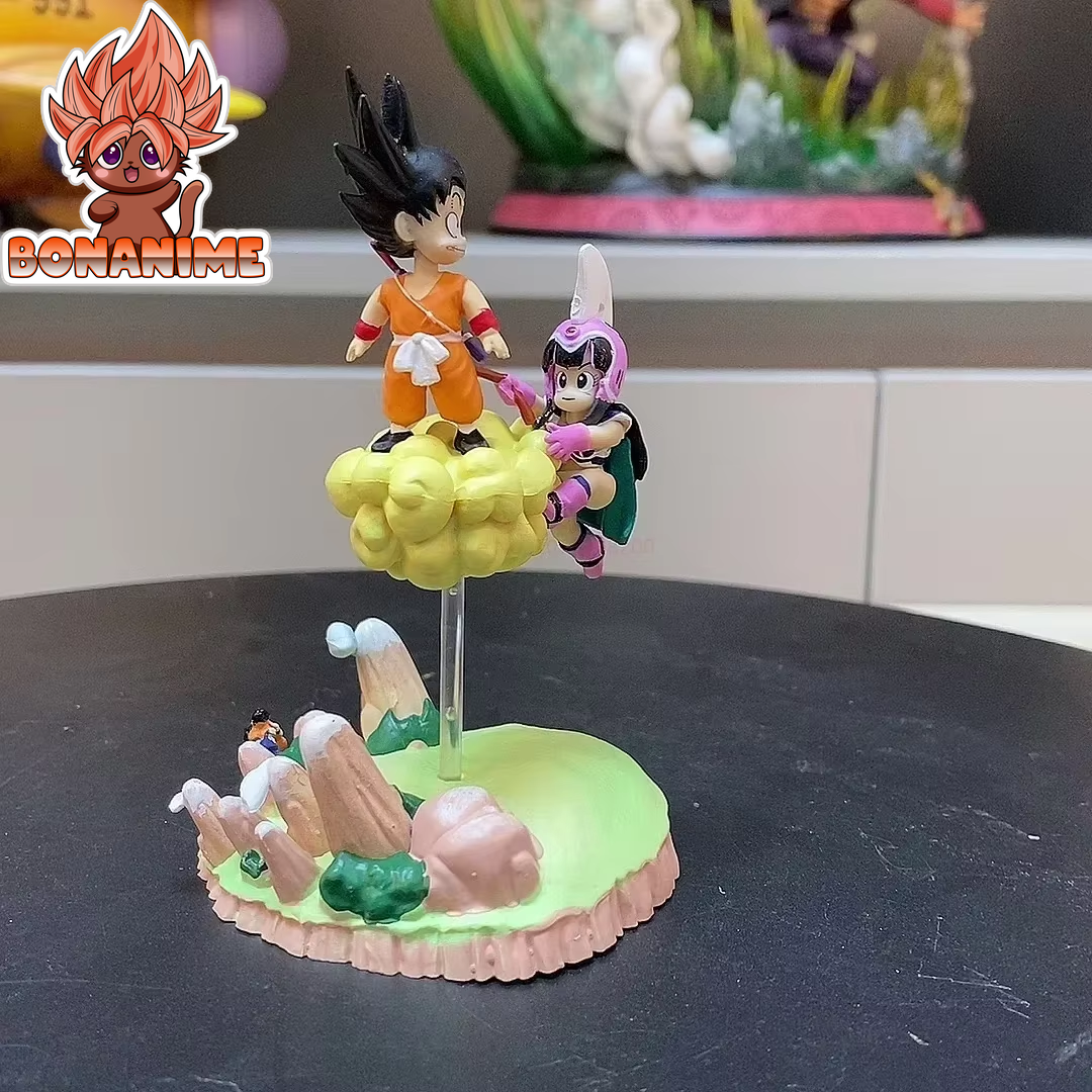 Dragon Ball Z Sun Goku and Chichi Anime Figure with Somersault Cloud Model - Collectible Action Figurine for Kids and Gifts