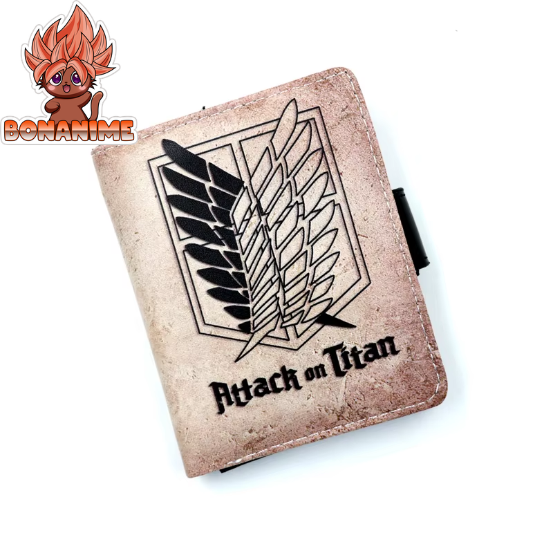 Anime Attack on Titan Bifold Wallet in PU Leather with Coin Pocket – Perfect Gift for Fans