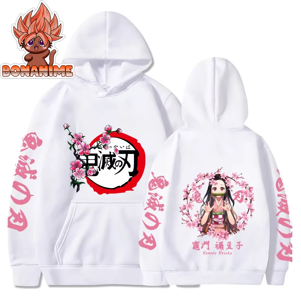 Kamado Nezuko Graphic Hoodie - Women's Casual Streetwear Pullover Sweatshirt