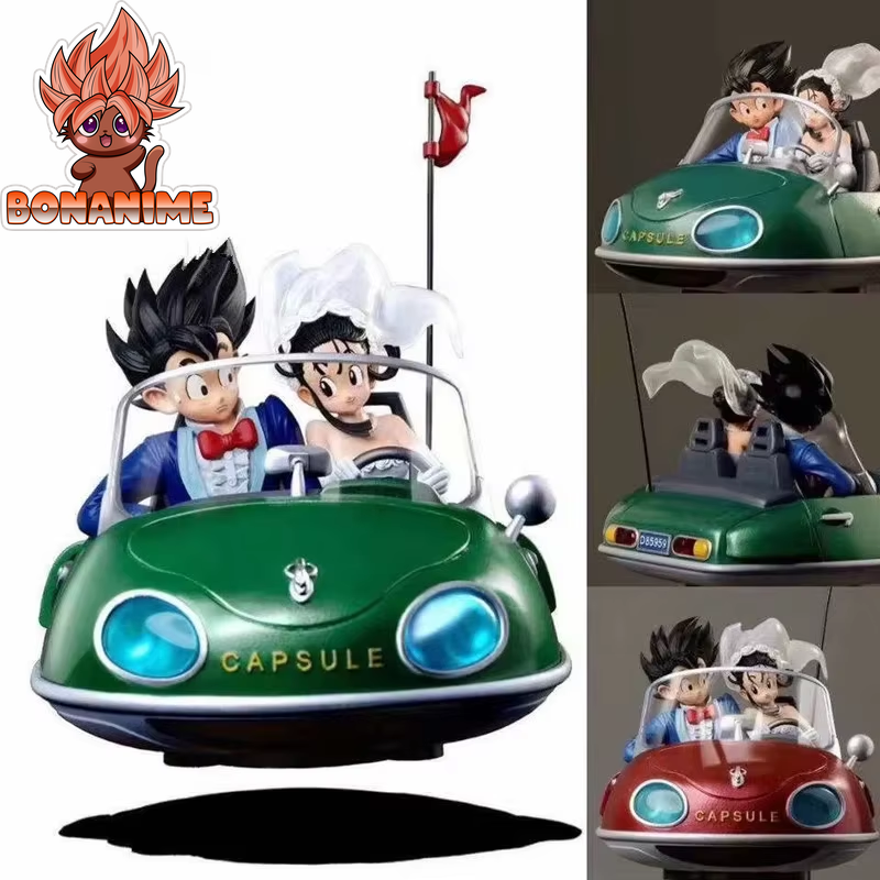 Dragon Ball Z Goku & Chi-Chi Wedding Capsule Corp Car Model Figure with Illuminating Front - Ideal Gift for Kids