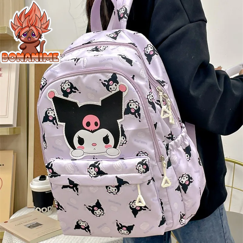 "Sanrio Large Capacity Backpack for Students - Kuromi, Cinnamoroll, and My Melody Designs for Girls"