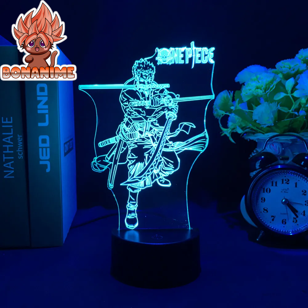 "One Piece Monkey D. Luffy Acrylic LED Nightlight Action Figure - Ideal Birthday Gift for Kids"