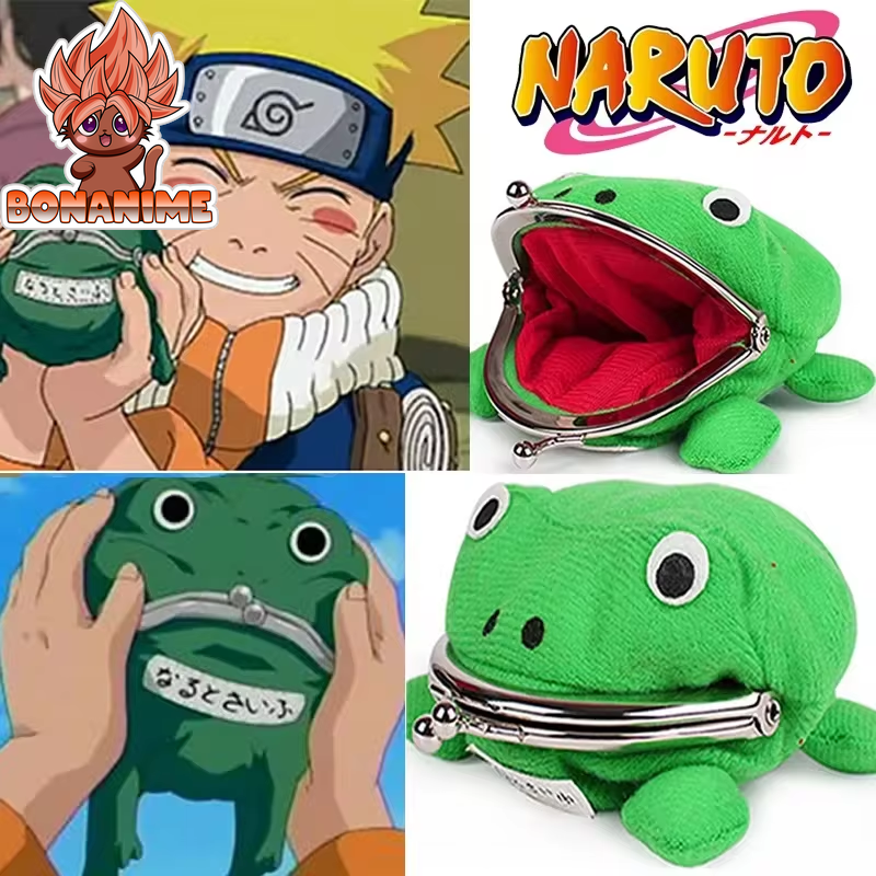 Naruto Uzumaki Frog Wallet - Plush Coin Purse for Manga Cosplay Accessories, Ideal Mini Bag for Kids' Birthday Gifts