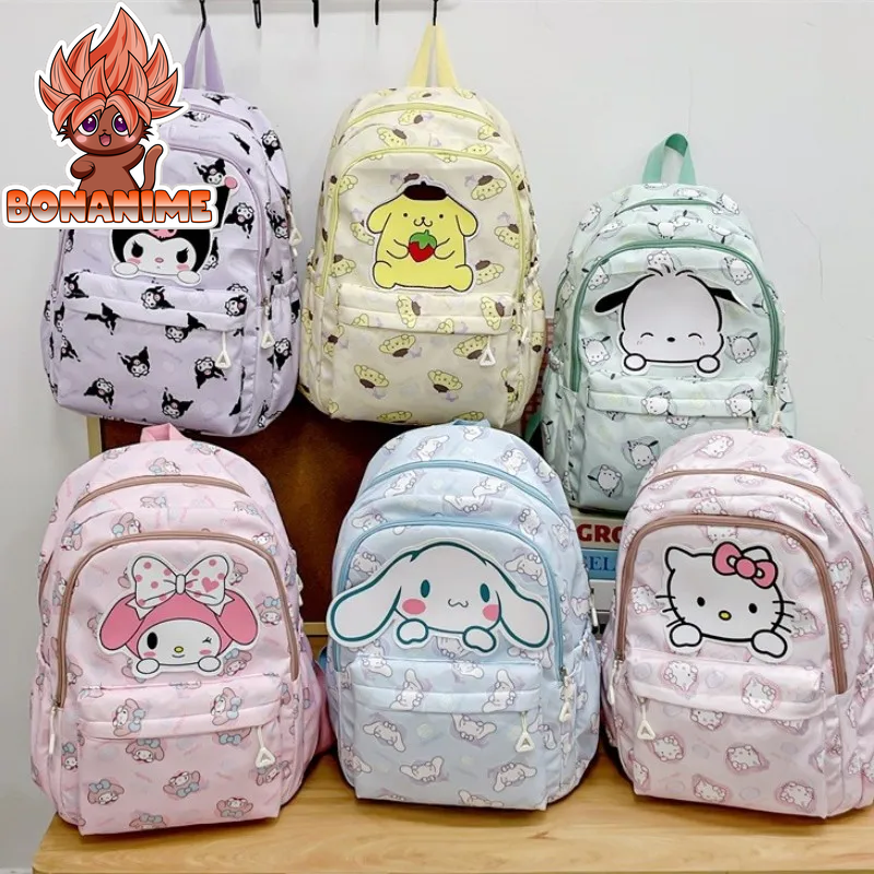 "Sanrio Large Capacity Backpack for Students - Kuromi, Cinnamoroll, and My Melody Designs for Girls"