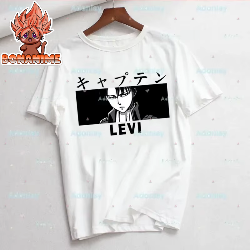 Levi Ackerman Women's Eye Print Harajuku Summer Anime T-Shirt - Casual Round Neck Short Sleeve Tee, Drop Shipping Available