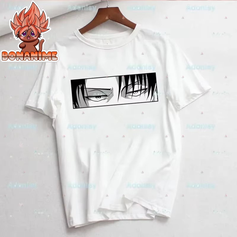 Levi Ackerman Women's Eye Print Harajuku Summer Anime T-Shirt - Casual Round Neck Short Sleeve Tee, Drop Shipping Available