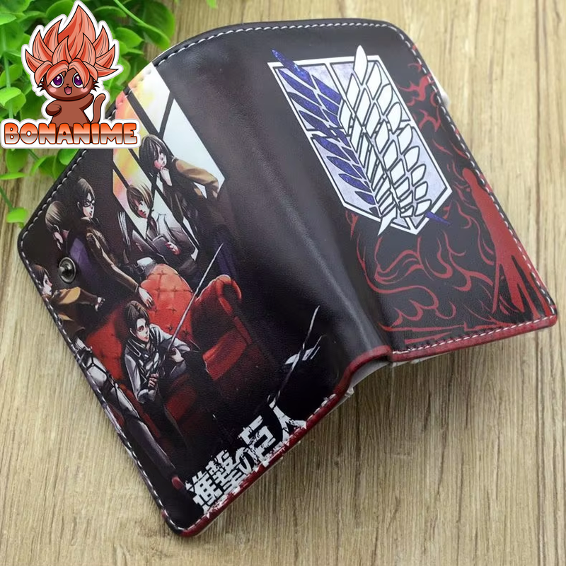 Anime Attack on Titan Bifold Wallet in PU Leather with Coin Pocket – Perfect Gift for Fans