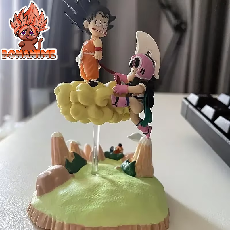 Dragon Ball Z Sun Goku and Chichi Anime Figure with Somersault Cloud Model - Collectible Action Figurine for Kids and Gifts