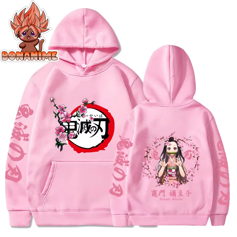 Kamado Nezuko Graphic Hoodie - Women's Casual Streetwear Pullover Sweatshirt