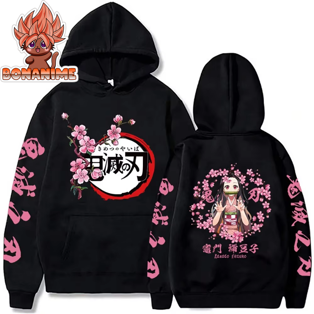 Kamado Nezuko Graphic Hoodie - Women's Casual Streetwear Pullover Sweatshirt