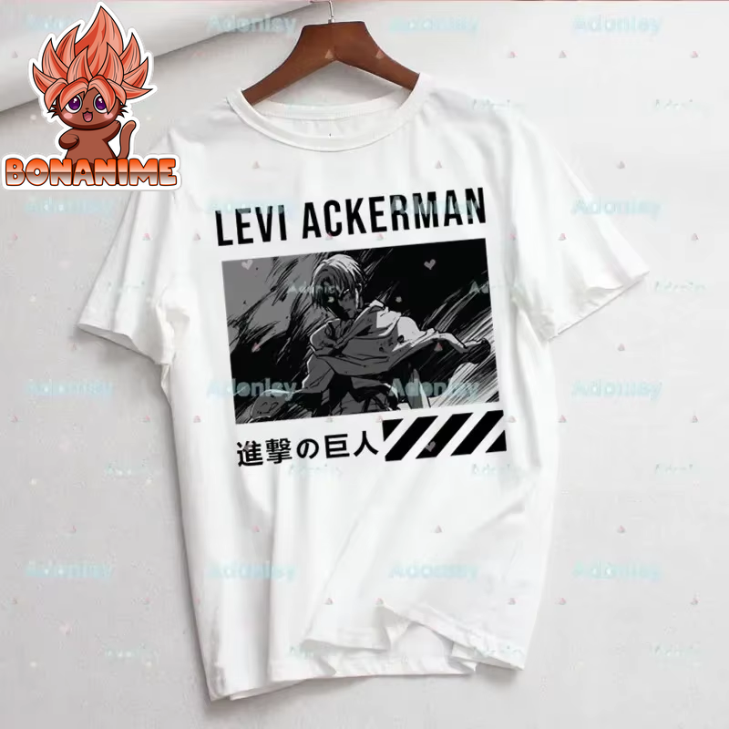 Levi Ackerman Women's Eye Print Harajuku Summer Anime T-Shirt - Casual Round Neck Short Sleeve Tee, Drop Shipping Available